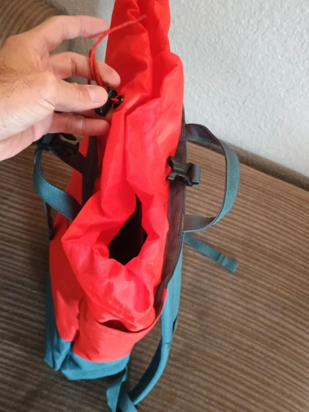 Patagonia Two-Tone Coral and Teal Backpack - Picture 7 of 9
